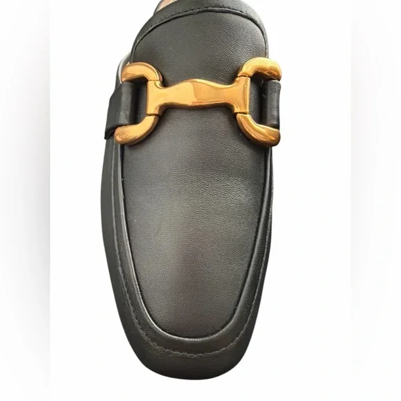 Bibi Lou Black Mule Loafers Gold Bit Detail Size 37 New - Picture 3 of 10